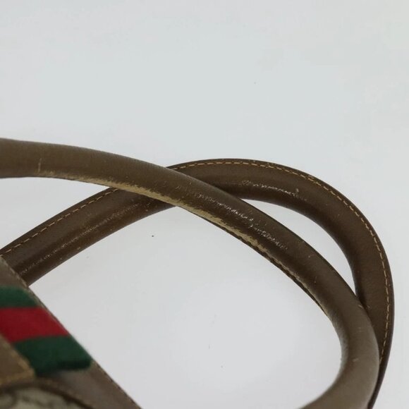 GUCCI GG Supreme Web Sherry Line Boston Bag PVC Beige Gold 40 02 006 Auth 141698 - Picture 9 of 15